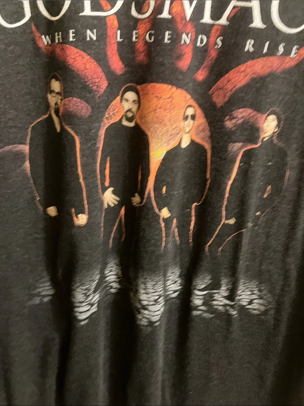 Men’s Rare VINTAGE Long Sleeve Godsmack branded Tee — Black and Gray XL